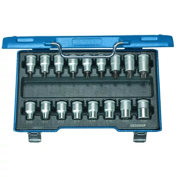 GEDORE  rátűzőkulcs készlet 1/2" - T20-T60, 17 részes (6129520)