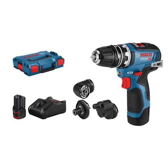 Bosch GSR 12V-35 FC 2x3.0Ah 4 adapter L-Boxx, 06019H3000
