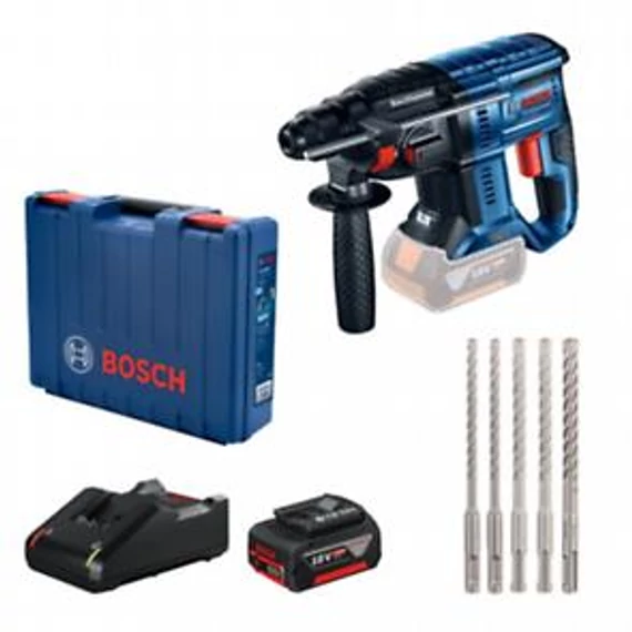 Bosch GBH 180 LI+SDS Plus set+1x4Ah+töltő+koff, 0615990M9C