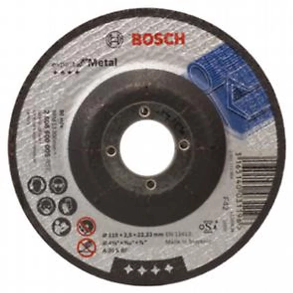 Bosch VÁGÓTÁRCSA HAJLÍTOTT FÉMHEZ 115x2,5MM, 2608600005