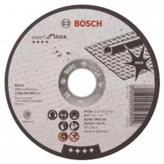 Bosch VÁGÓTÁRCSA RAPIDO EGYENES INOX 125X2MM, 2608600094
