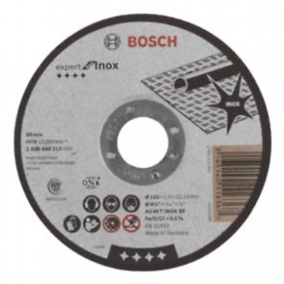 Bosch VÁGÓTÁRCSA RAPIDO EGYENES INOX 115X1,6MM, 2608600215