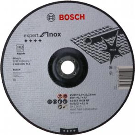 Bosch VÁGÓTÁRCSA RAPIDO HAJL. INOX 230X1,9MM, 2608600711