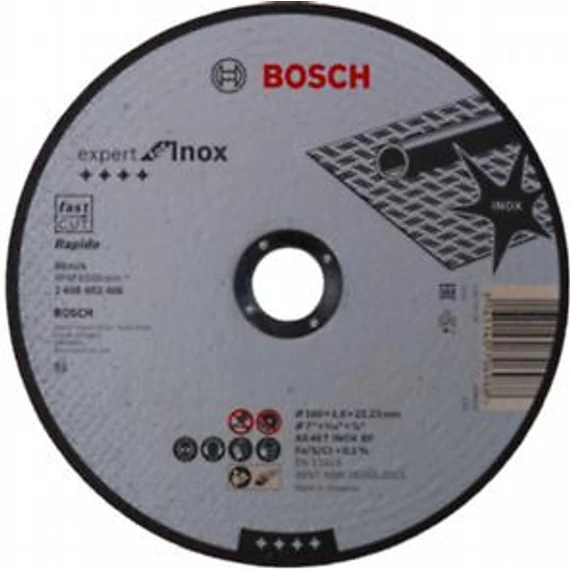 Bosch ExpertForInox,daraboló egyenes,180x1,6, 2608603406