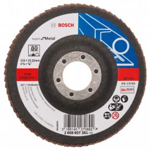 Bosch LEGYEZŐCSISZOLÓ115 x 22,23 mm, P80, 2608607351