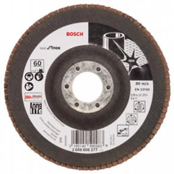 Bosch 1Fächerss B.f.Inox,125mm,P60,gerade,Glas, 2608608277