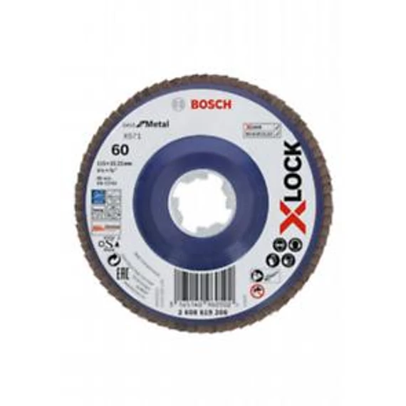 Bosch Flap Disc BfM,115,G60,X-Lock, 2608619206