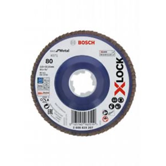 Bosch Flap Disc BfM,115,G80,X-Lock, 2608619207