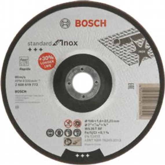 Bosch Standard for Inox 180x1.6mm hajlított, 2608619772