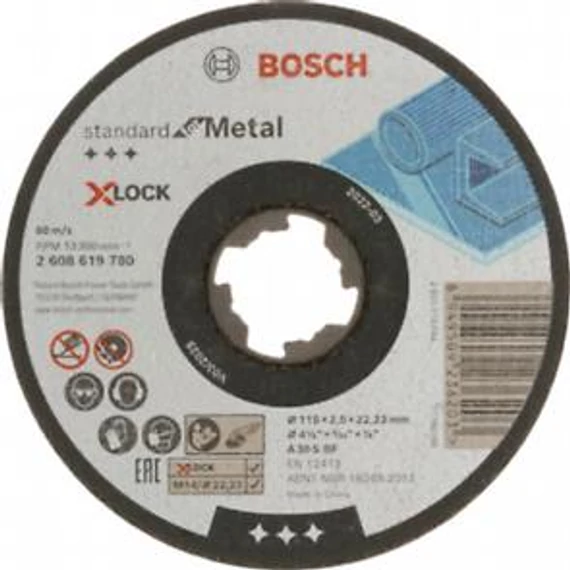 Bosch X-LOCK Std for Metal 115x2.5mm egyenes, 2608619780