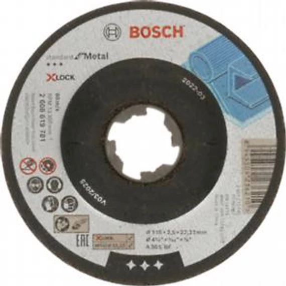 Bosch X-LOCK Std for Metal 115x2.5mm hajlított, 2608619781