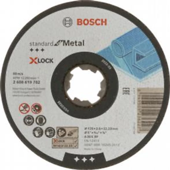 Bosch X-LOCK Std for Metal 125x2.5mm egyenes, 2608619782