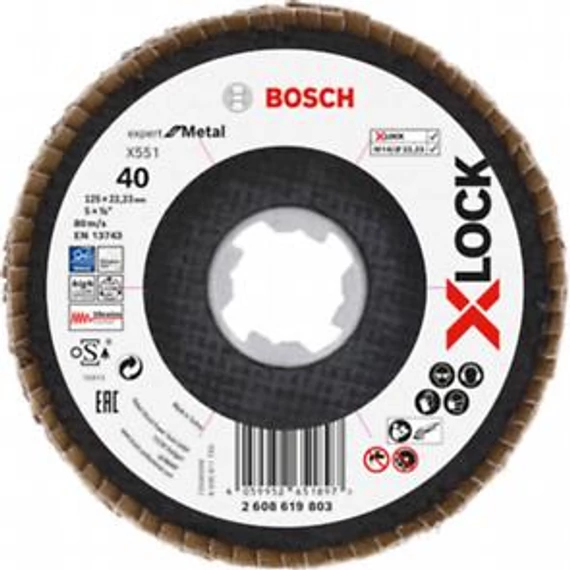 Bosch X-Lock X551 Legyezőtárcsa 125mmG40 kúpos, 2608619803