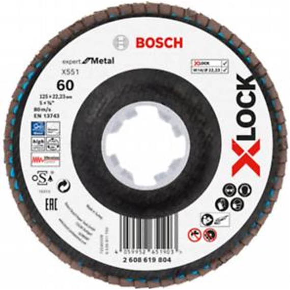 Bosch X-Lock X551 Legyezőtárcsa 125mmG60 kúpos, 2608619804