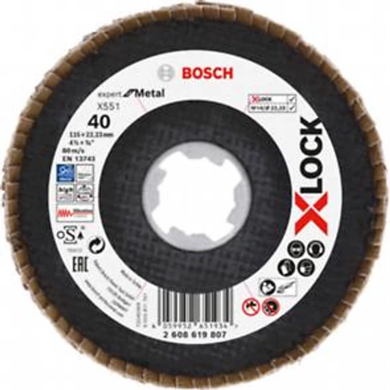 Bosch X-Lock X551 Legyezőtárcsa 115mmG40 kúpos, 2608619807