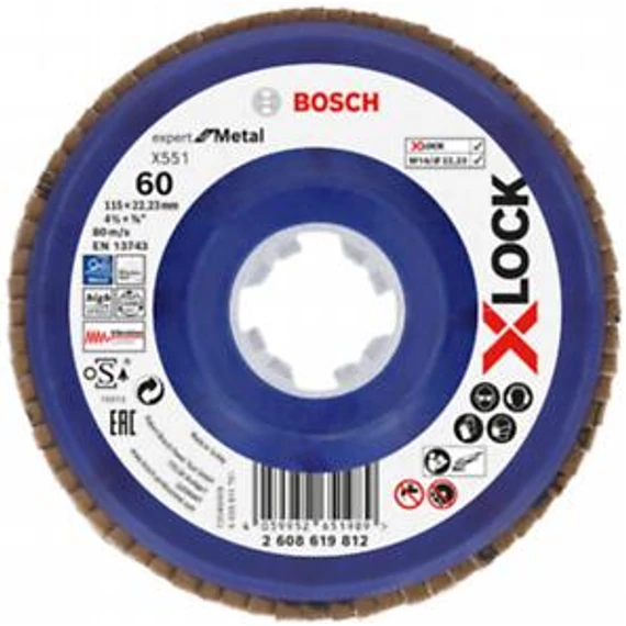 Bosch X-Lock X551 Legyezőt. 115mm G60 egyenes, 2608619812