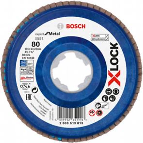 Bosch X-Lock X551 Legyezőt. 115mm G80 egyenes, 2608619813
