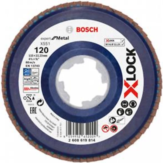 Bosch X-Lock X551 Legyezőt. 115mm G120 egyenes, 2608619814