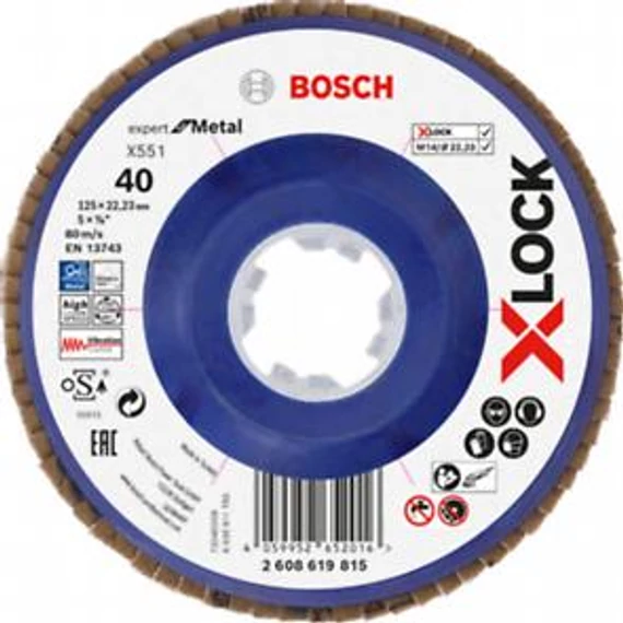 Bosch X-Lock X551 Legyezőt. 125mm G40 egyenes, 2608619815