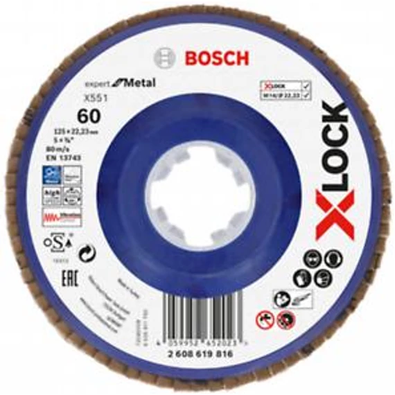 Bosch X-Lock X551 Legyezőt. 125mm G60 egyenes, 2608619816