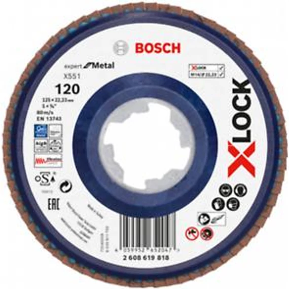Bosch X-Lock X551 Legyezőt. 125mm G120 egyenes, 2608619818