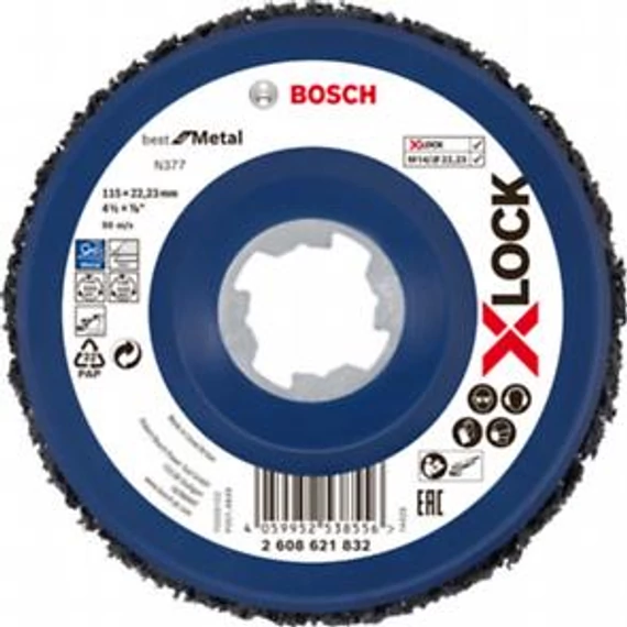 Bosch X-LOCK N377 Tisztítótárcsa Fémhez Ø115mm, 2608621832