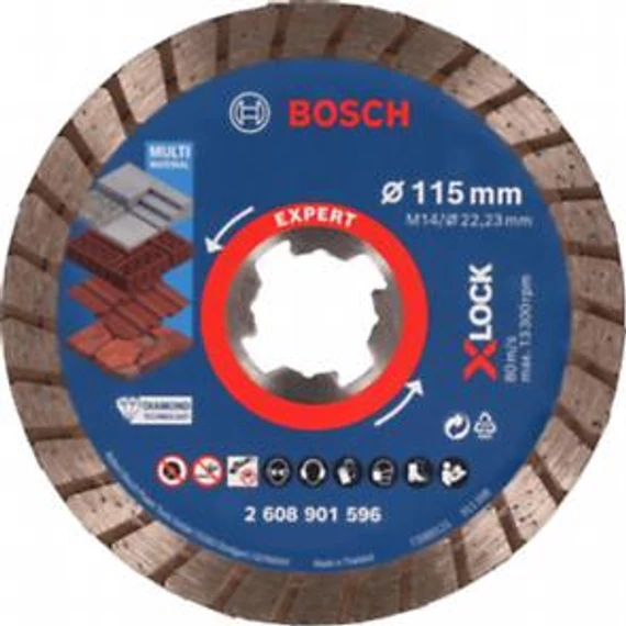 Bosch EXPERT MultiMaterial Turbo X-Lock 115mm, 2608901596