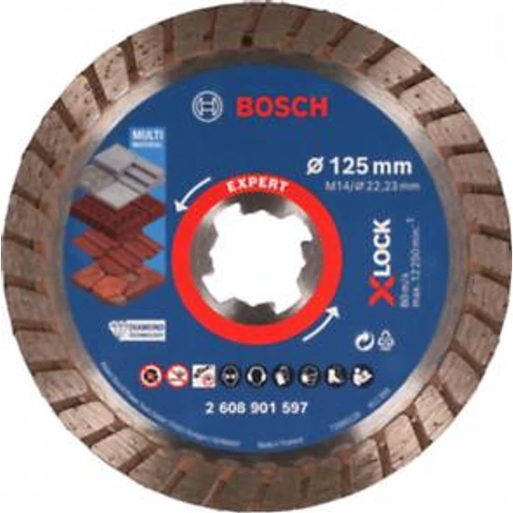 Bosch EXPERT MultiMaterial Turbo X-Lock 125mm, 2608901597