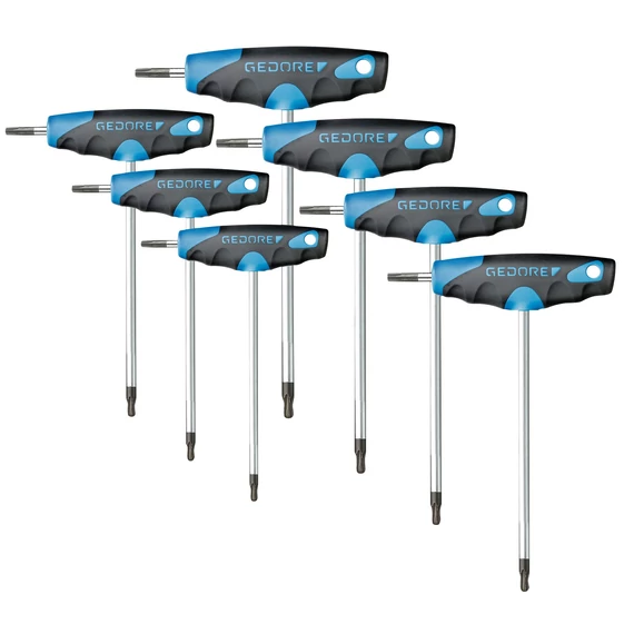 GEDORE T-markolatú torx kulcs készlet, dupla véggel, 7 részes (3037398)