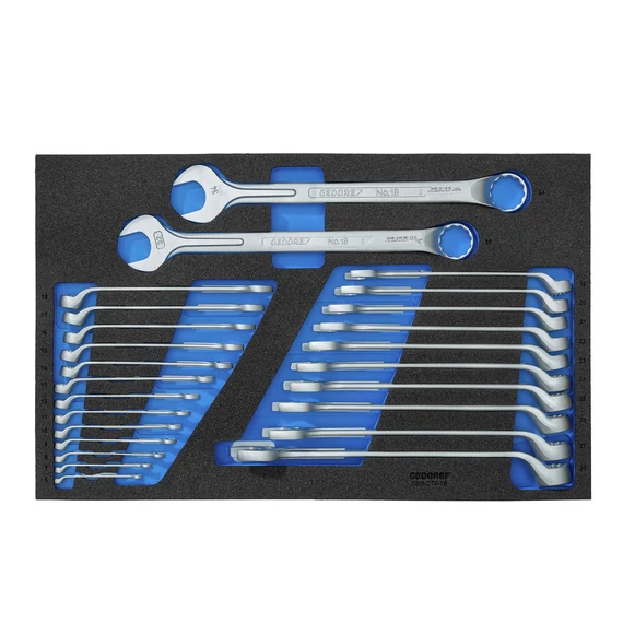 GEDORE Csillag-villáskulcs készlet, 25 részes, szerszámtartó szivacsban (3434982)