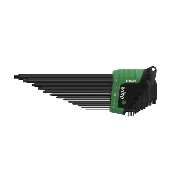 Wiha L-kulcs készlet ErgoStar tartóban TORX® MagicSpring 14 részes fekete oxidált (36503)